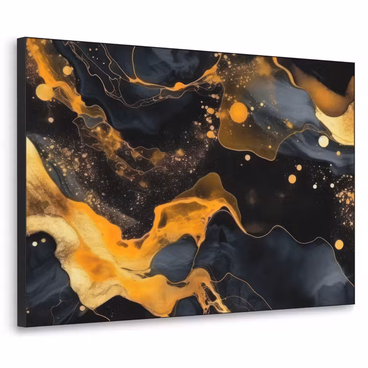 Art Frame - Marmer - Goud - Zwart - Abstract - Modern — 1
