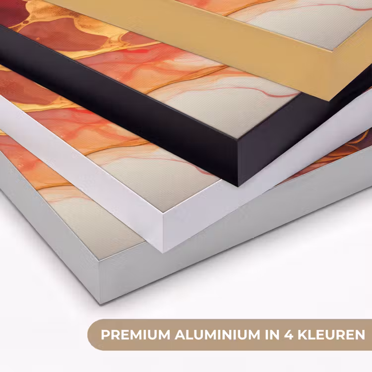 Art Frame - Marmer - Rood - Goud - Modern - Abstract — 2