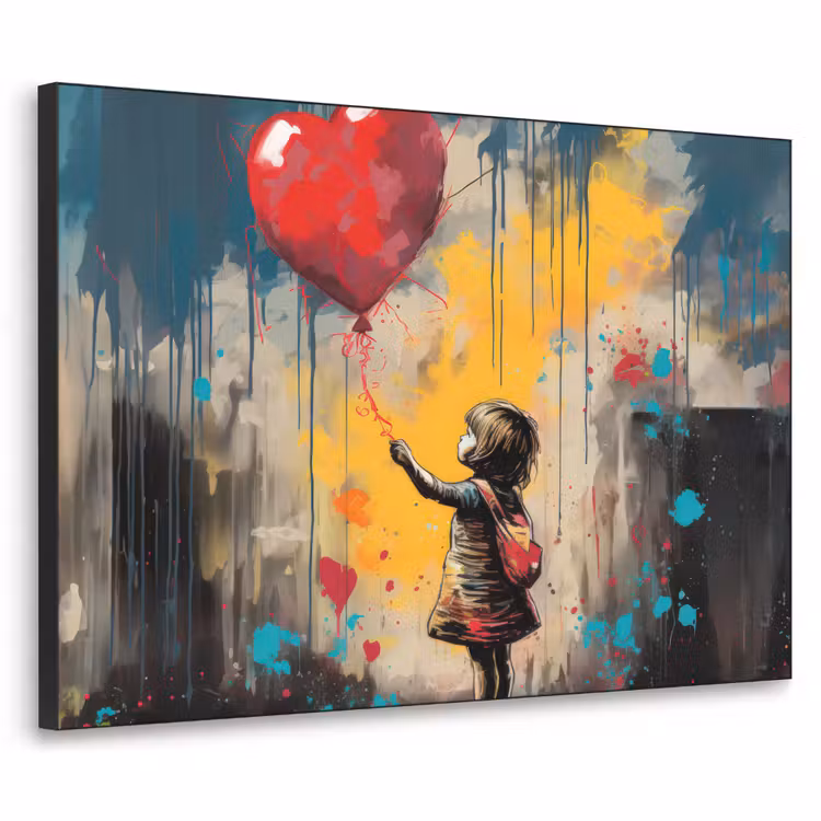 Art Frame - Meisje - Ballon - Hart - Graffiti — 1