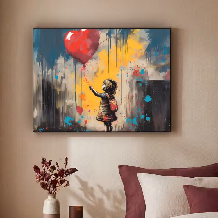 Art Frame - Meisje - Ballon - Hart - Graffiti — 3