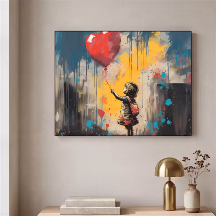Art Frame - Meisje - Ballon - Hart - Graffiti — 5