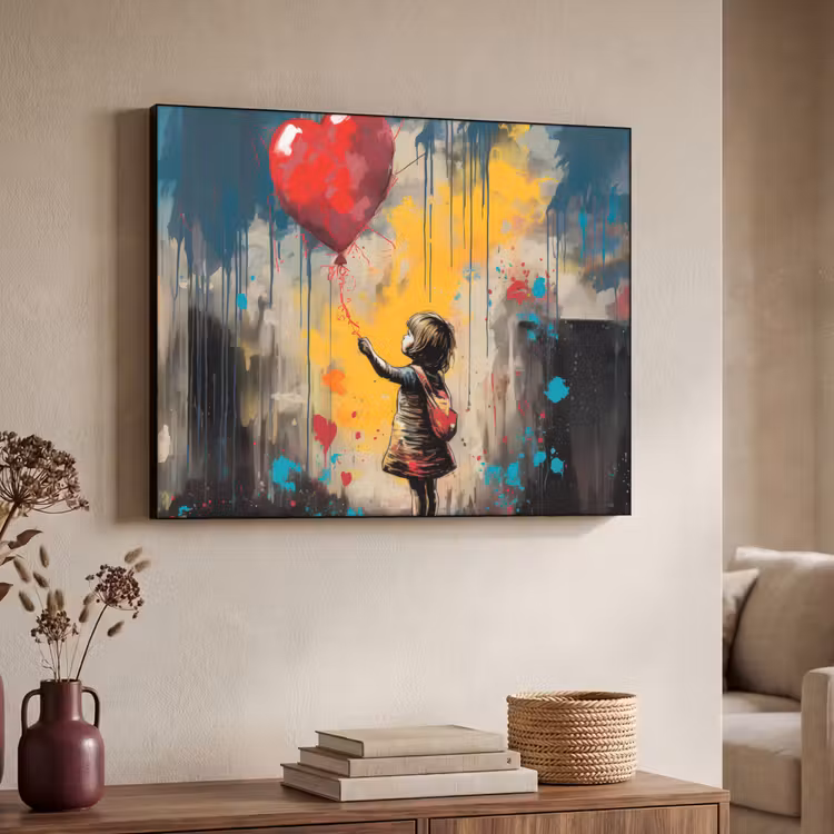 Art Frame - Meisje - Ballon - Hart - Graffiti — 7