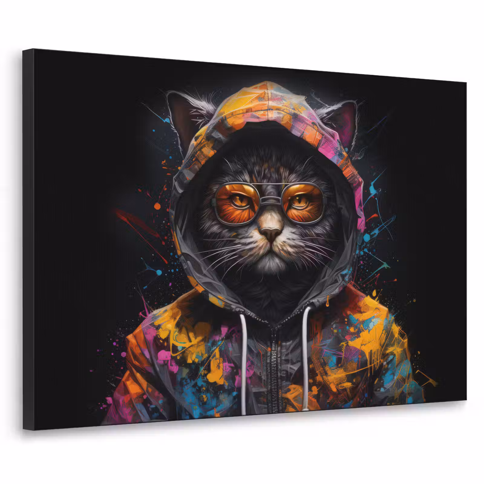 Art Frame - Kat - Jas - Graffiti - Bril - Zwart — 1