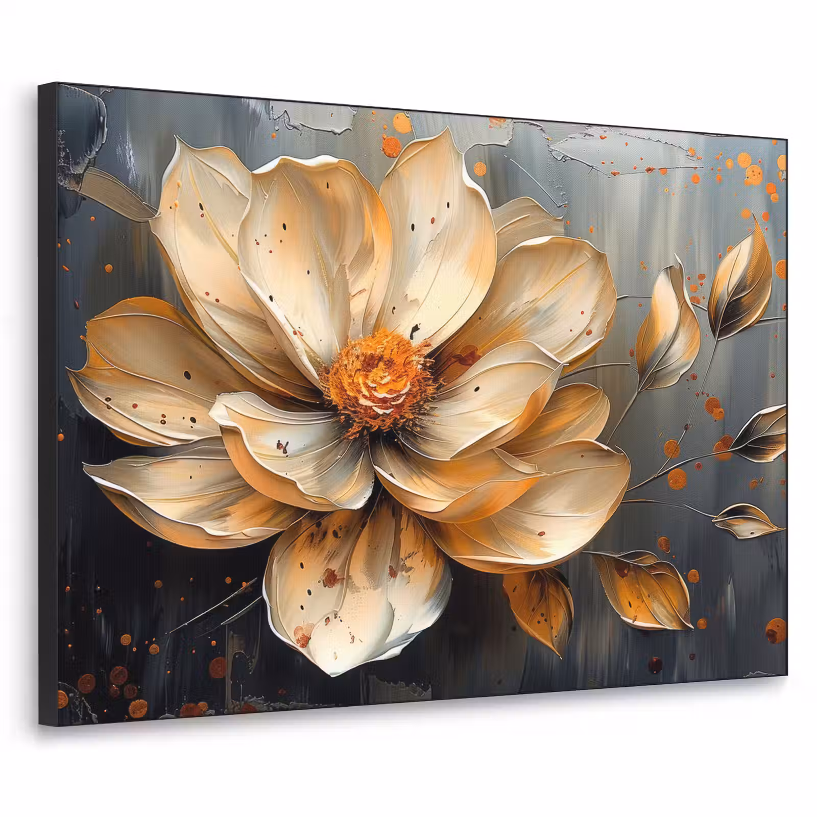 Art Frame - Bloemen - Goud - Kunst - Zwart - Modern — 1
