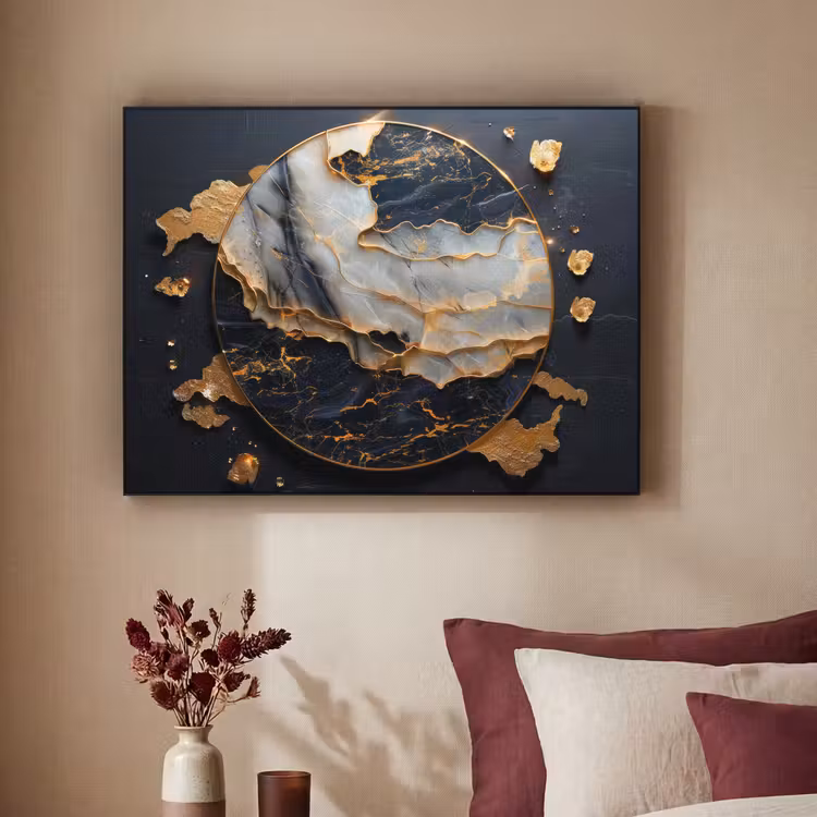 Art Frame - Kunst - Goud - Zwart - Modern - Abstract — 3