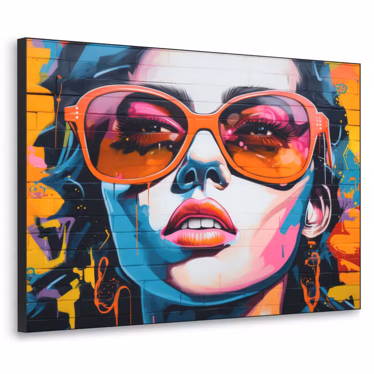 Art Frame - Vrouw - Bril - Kleuren - Graffiti — 1