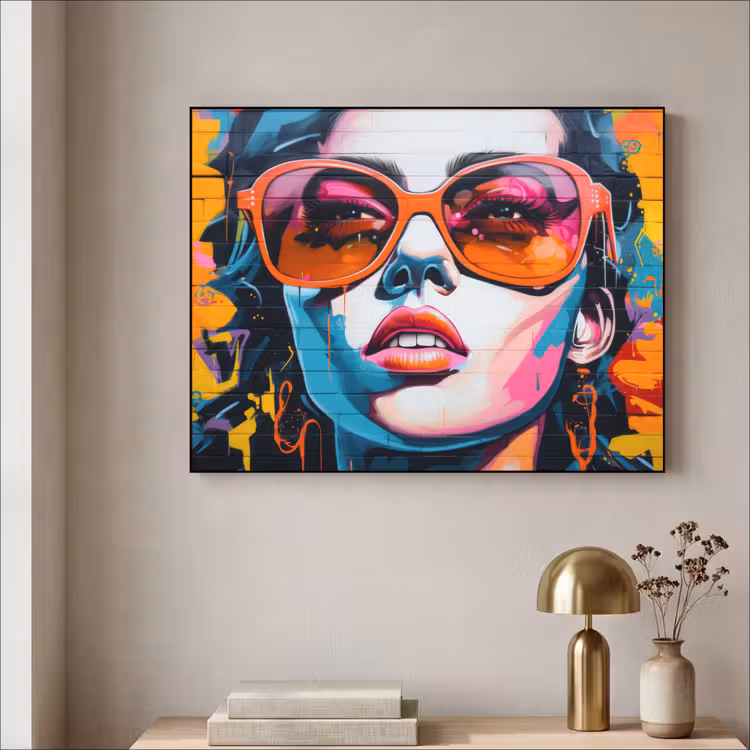 Art Frame - Vrouw - Bril - Kleuren - Graffiti — 5