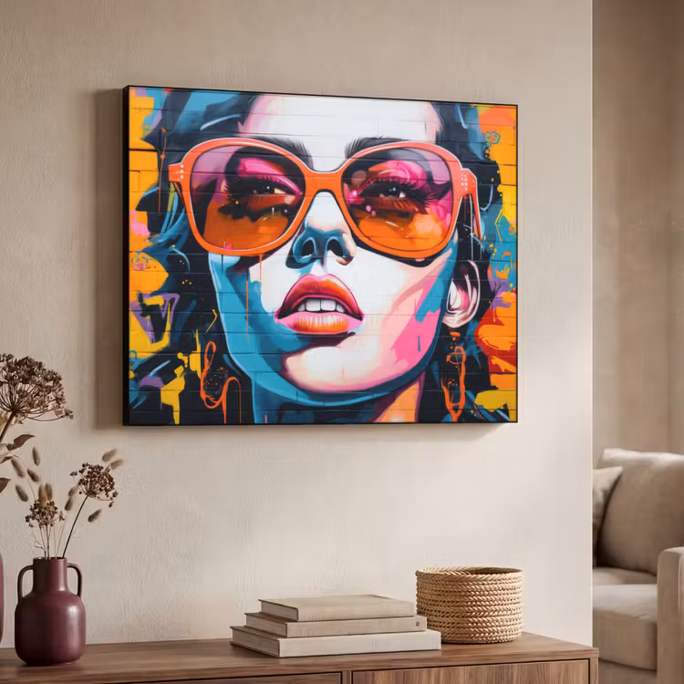 Art Frame - Vrouw - Bril - Kleuren - Graffiti — 7