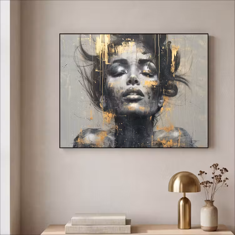 Art Frame - Vrouw - Kunst - Goud - Abstract - Glamour — 5