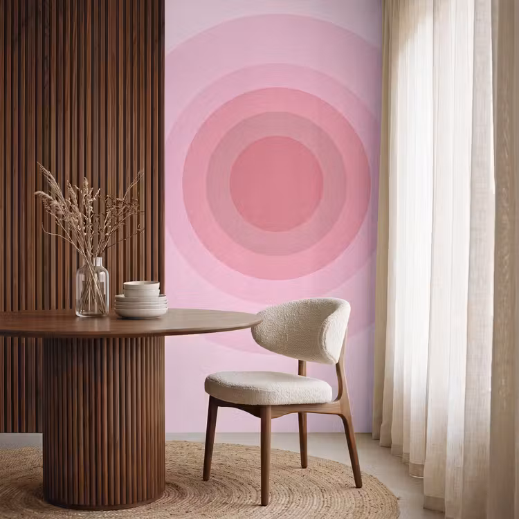 Behang - Patroon - Cirkels - Abstract - Roze - Modern — 4