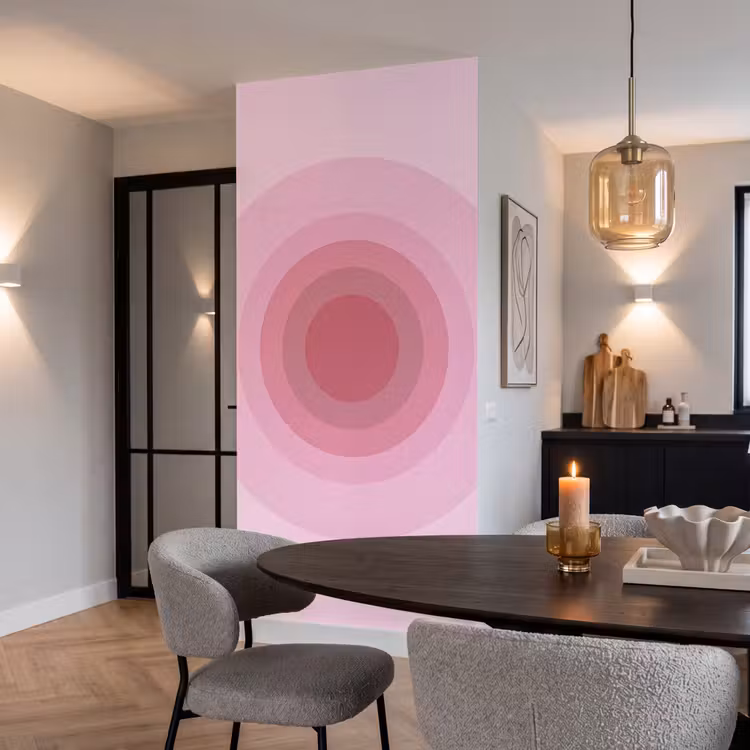 Behang - Patroon - Cirkels - Abstract - Roze - Modern — 5