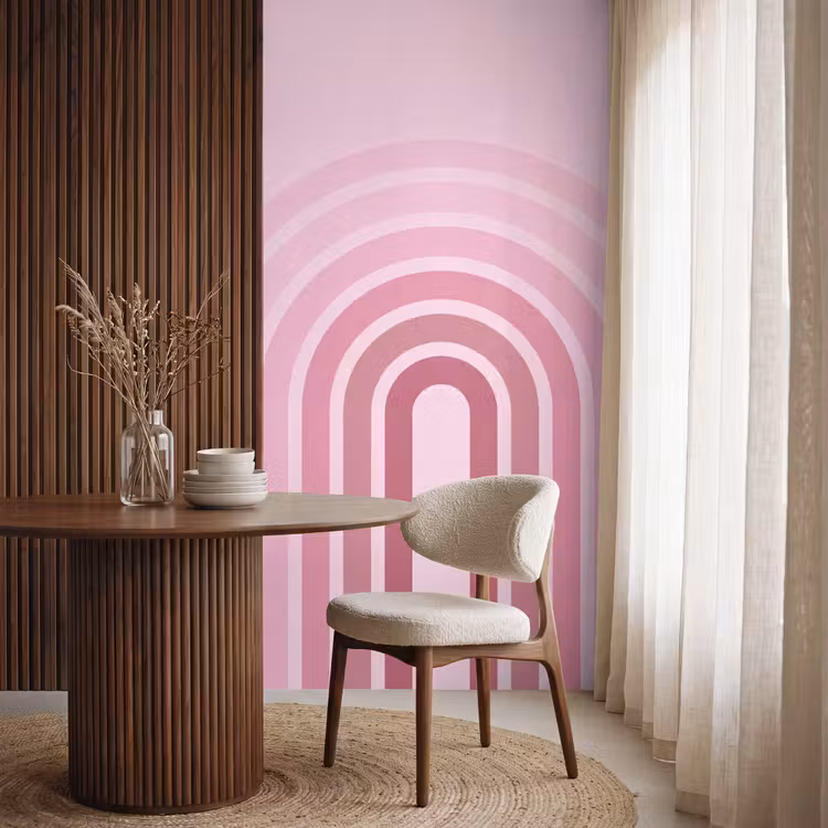 Behang - Regenboog - Roze - Abstract - Modern - Minimalistisch — 4