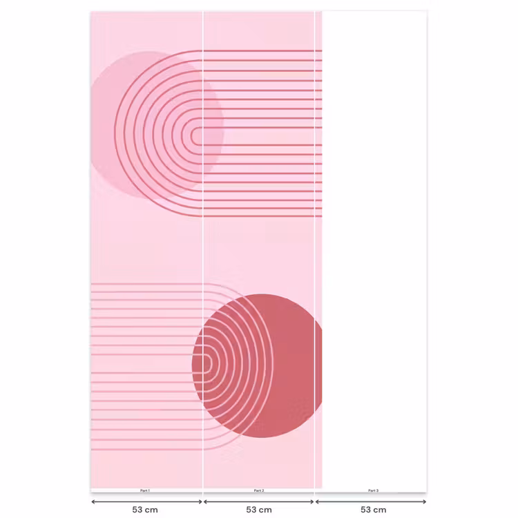 Behang - Vormen - Lijnen - Minimalistisch - Roze — 6