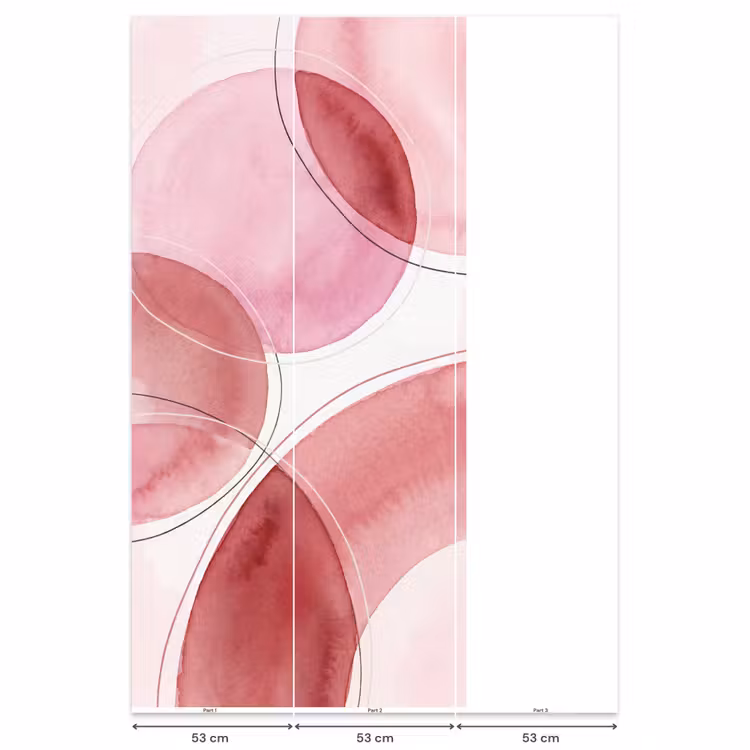 Behang - Abstract - Cirkels - Modern - Roze - Kunst — 6