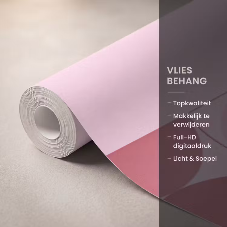 Behang - Abstract - Geometrisch - Cirkels - Roze - Modern — 3