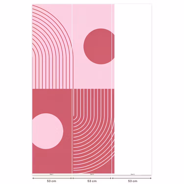 Behang - Geometrie - Patroon - Abstract - Roze - Modern — 6
