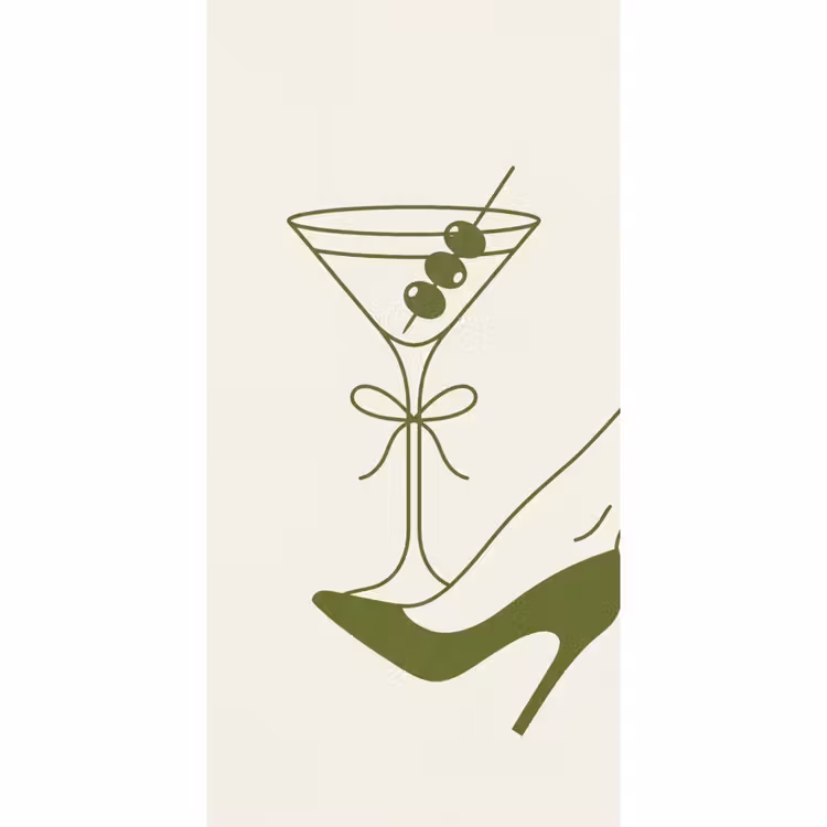 Behang - Drank - Martini - Hoge hak - Mode - Groen — 2