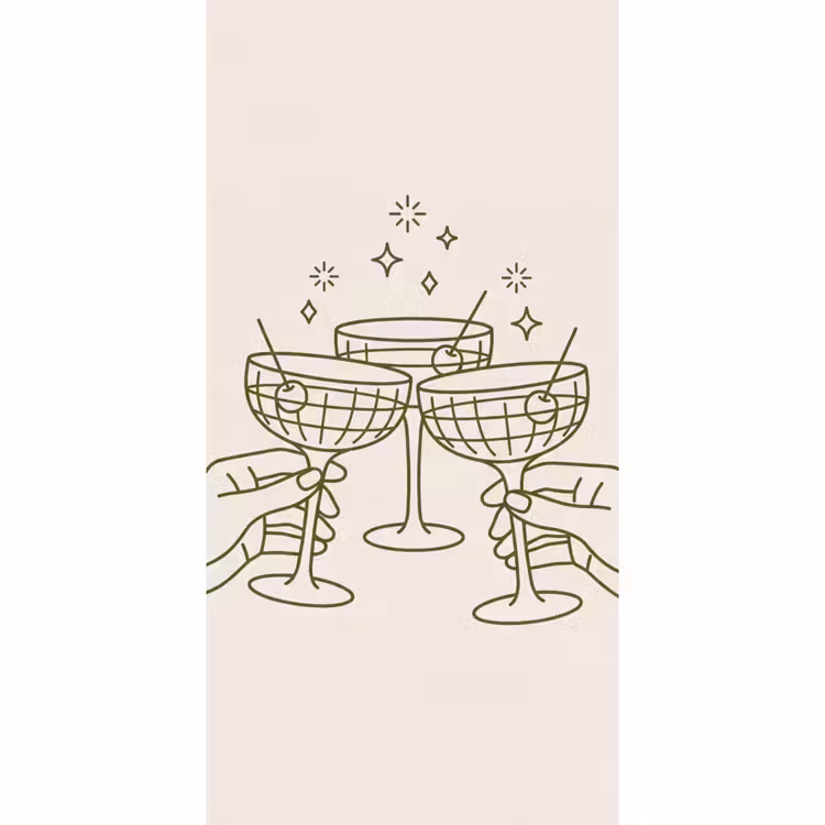 Behang - Drankjes - Feest - Proosten - Minimalistisch - Groen — 2