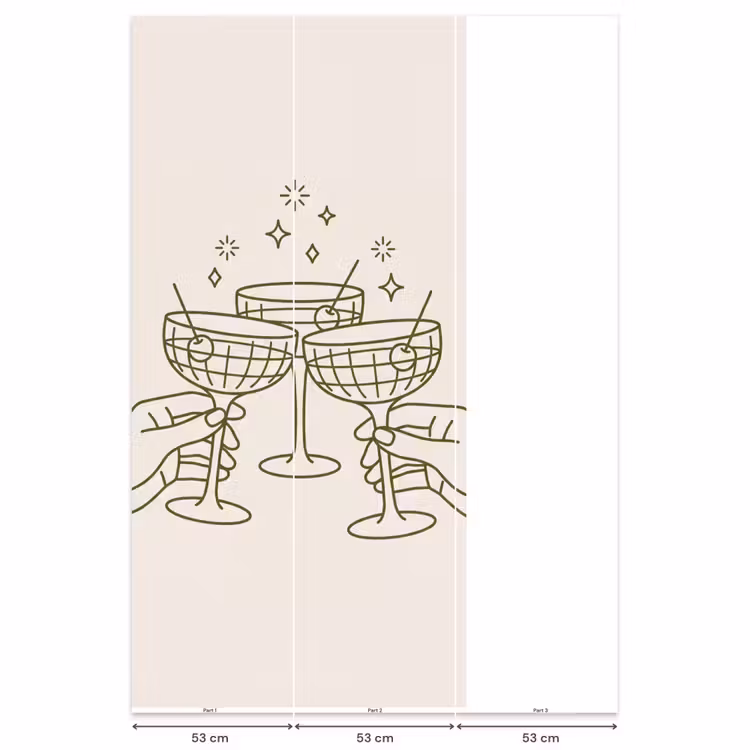 Behang - Drankjes - Feest - Proosten - Minimalistisch - Groen — 6