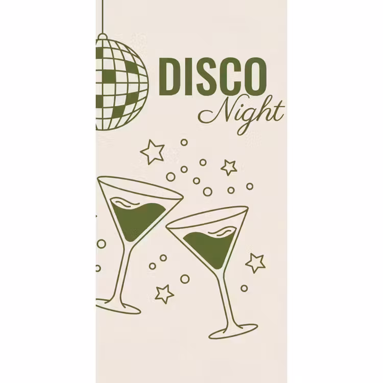 Behang - Feest - Disco - Drank - Illustratie - Groen — 2