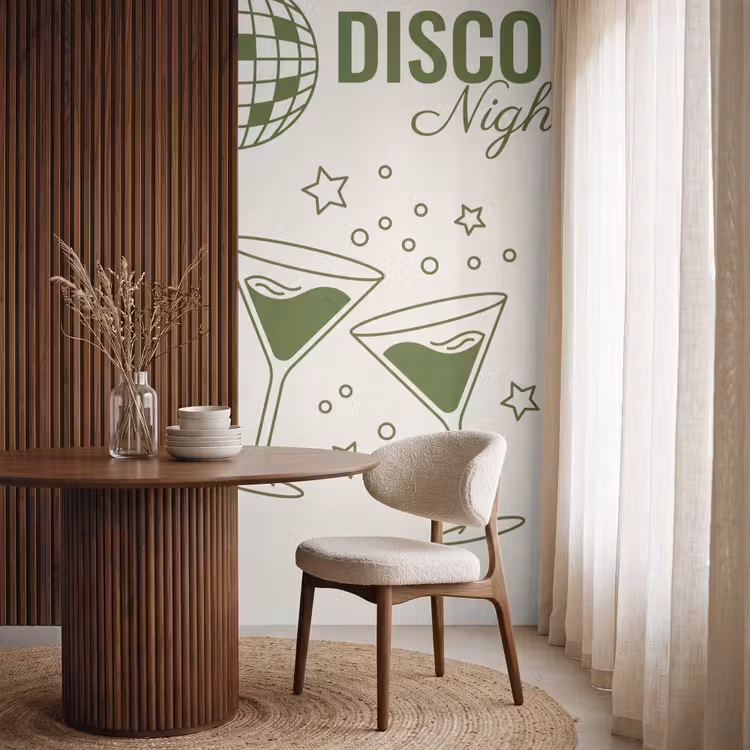 Behang - Feest - Disco - Drank - Illustratie - Groen — 4