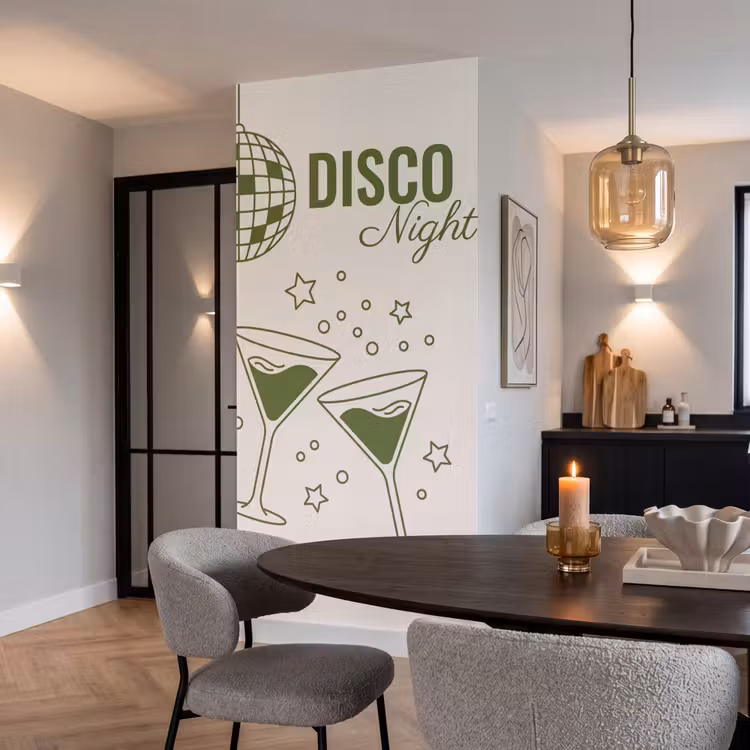 Behang - Feest - Disco - Drank - Illustratie - Groen — 5