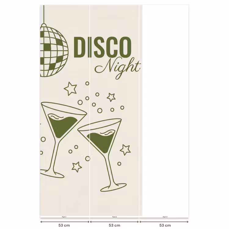 Behang - Feest - Disco - Drank - Illustratie - Groen — 6
