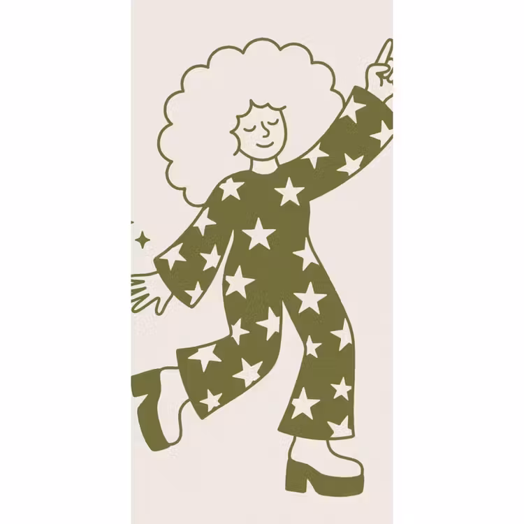 Behang - Mensen - Dansend - Feest - Vintage - Groen — 2