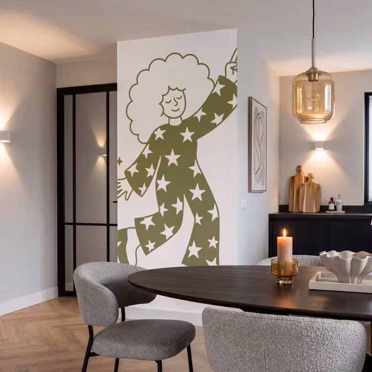 Behang - Mensen - Dansend - Feest - Vintage - Groen — 5