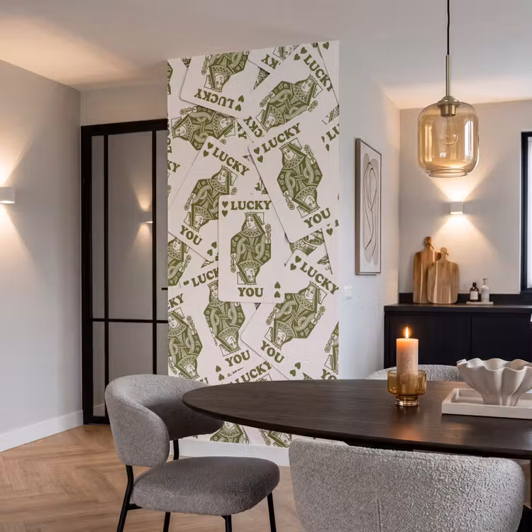 Behang - Kaarten - Koningin - Patroon - Groen - Spel — 5