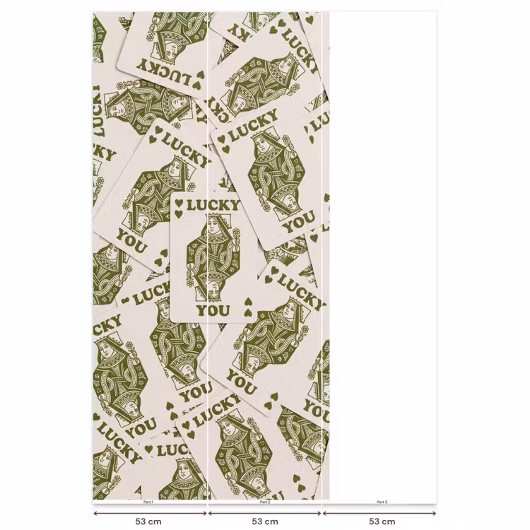 Behang - Kaarten - Koningin - Patroon - Groen - Spel — 6