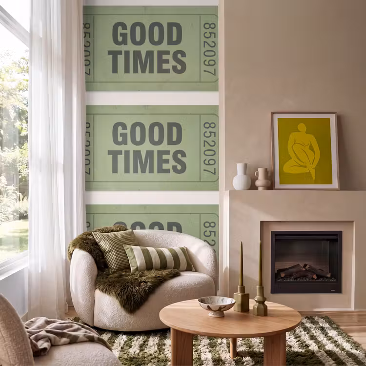 Behang - Kaartje - Vintage - Groen - Evenement - Collectie — 1