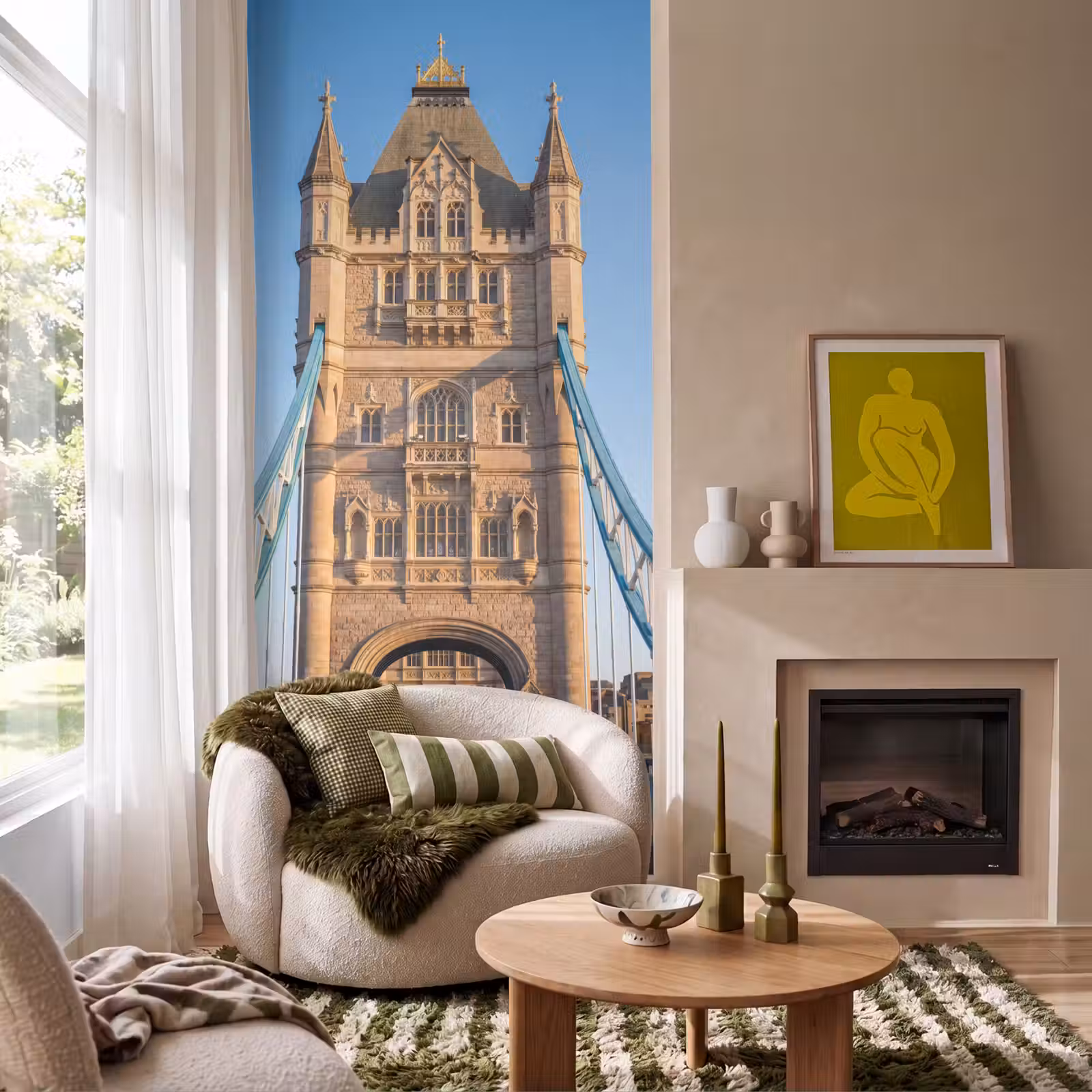 Behang - Brug - Toren - Architectuur - Klassiek - Blauw — 1