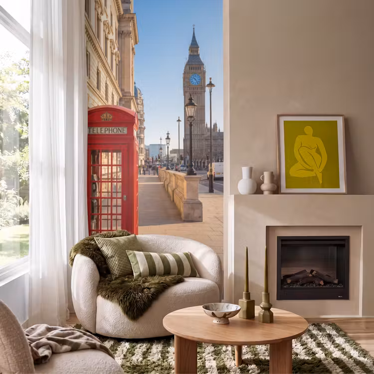 Behang - Telefooncel - Rood - Londen - Stad - Architectuur — 1