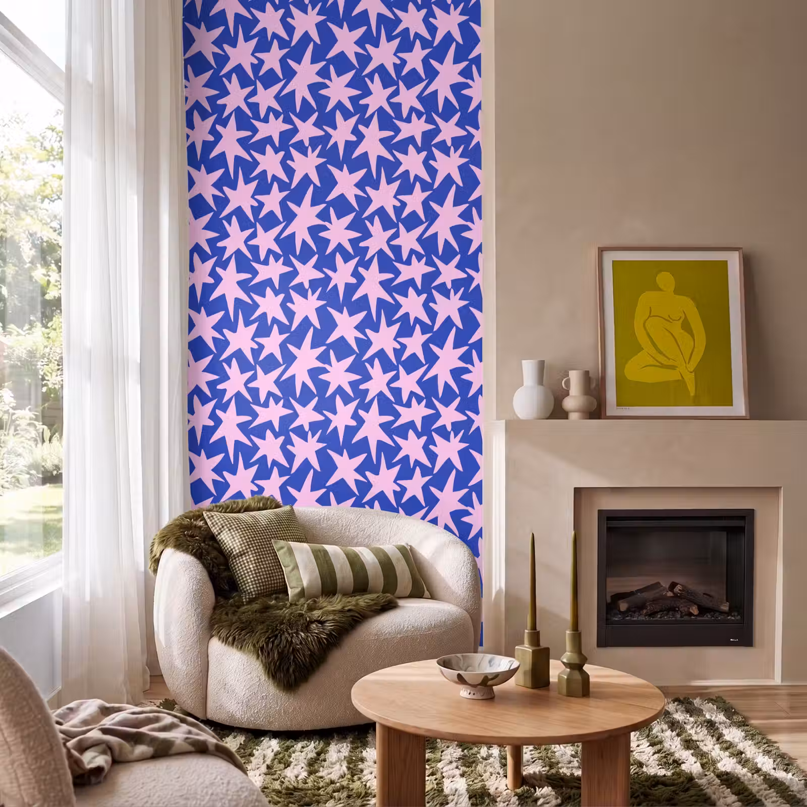Behang - Modern - Sterren - Blauw — 1
