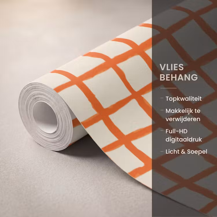 Behang - Patroon - Lijnen - Oranje — 3