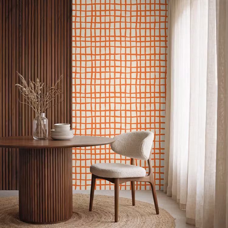 Behang - Patroon - Lijnen - Oranje — 4
