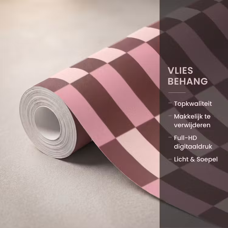 Behang - Roze - Rood - Blokjes — 3