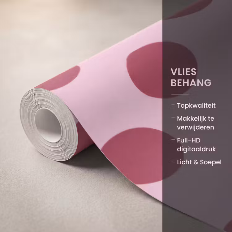 Behang - Stippen - Patroon - Bordeaux — 3