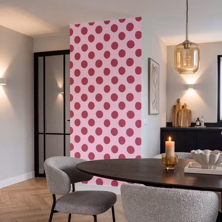 Behang - Stippen - Patroon - Bordeaux — 5