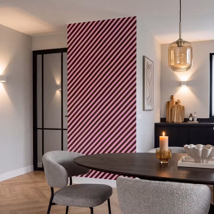 Behang - Strepen - Roze - Bruin — 5