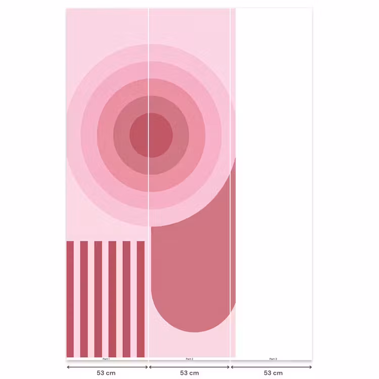 Behang - Abstract - Cirkels - Strepen - Modern - Roze — 6