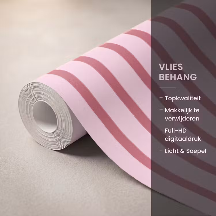 Behang - Abstract - Strepen - Ovaal - Roze - Modern — 3