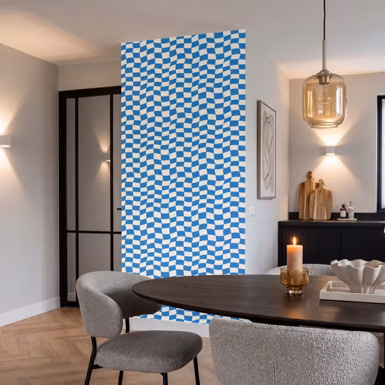 Behang - Golvend - Patroon - Blauw — 5