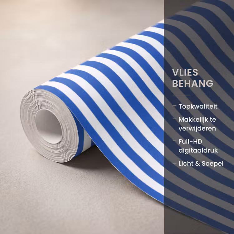 Behang - Klassiek - Strepen - Blauw — 3