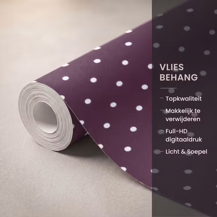 Behang - Stippen - Modern - Paars — 3