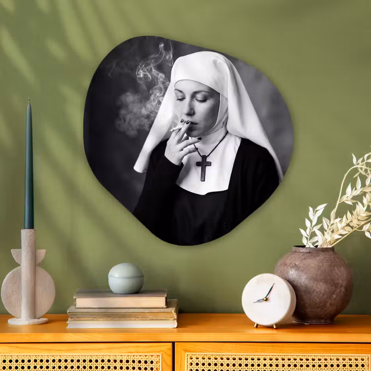 Organische schilderij - Aluminium - Non - Roken - Portret - Zwart - Wit - Rebels — 2