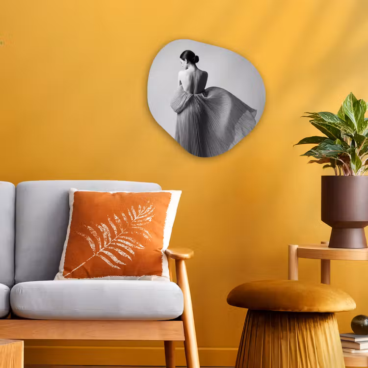 Organisch schilderij - Forex - Vrouw - Rug - Textuur - Zwart - Wit - Elegant — 3