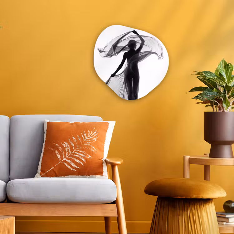Organisch schilderij - Forex - Vrouw - Sluier - Portret - Zwart - Wit - Artistiek — 3