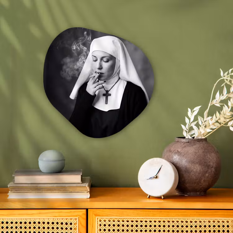 Organisch schilderij - Forex - Non - Roken - Portret - Zwart - Wit - Rebels — 2